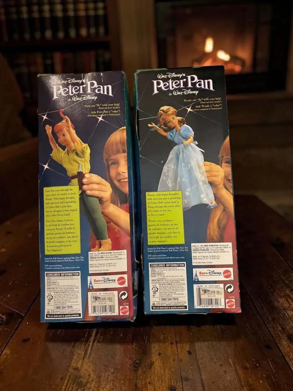 Mattel Walt Disney Peter Pan Flying Peter Pan and Wendy Doll Set 1993